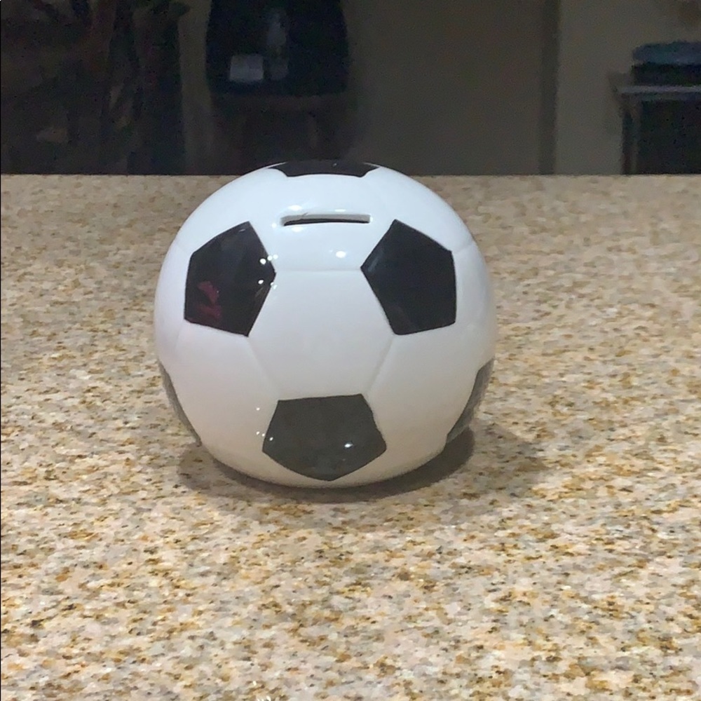 Selling a soccer-ball piggy bank!